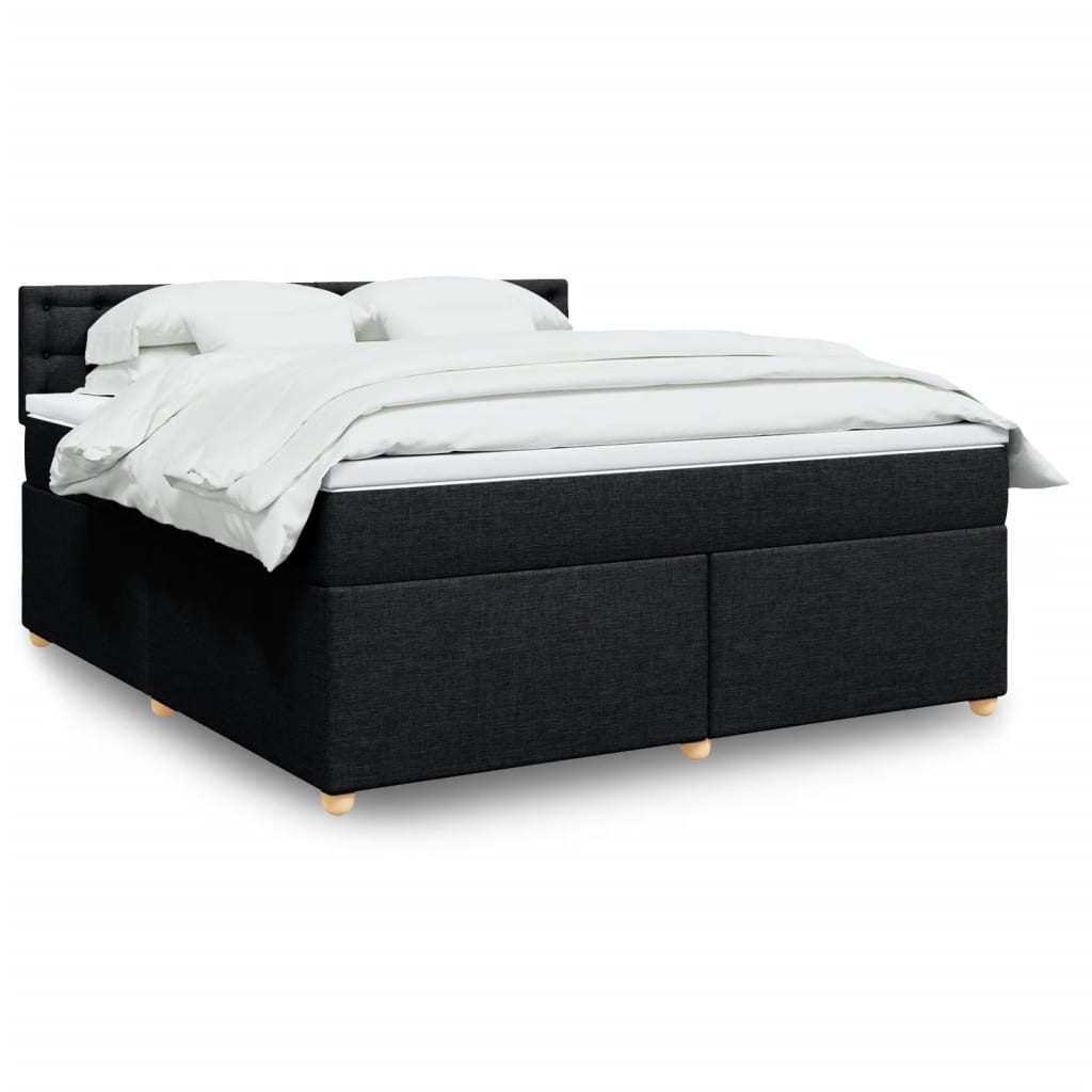 vidaXL Boxspring met matras stof donkergrijs 90x190 cm