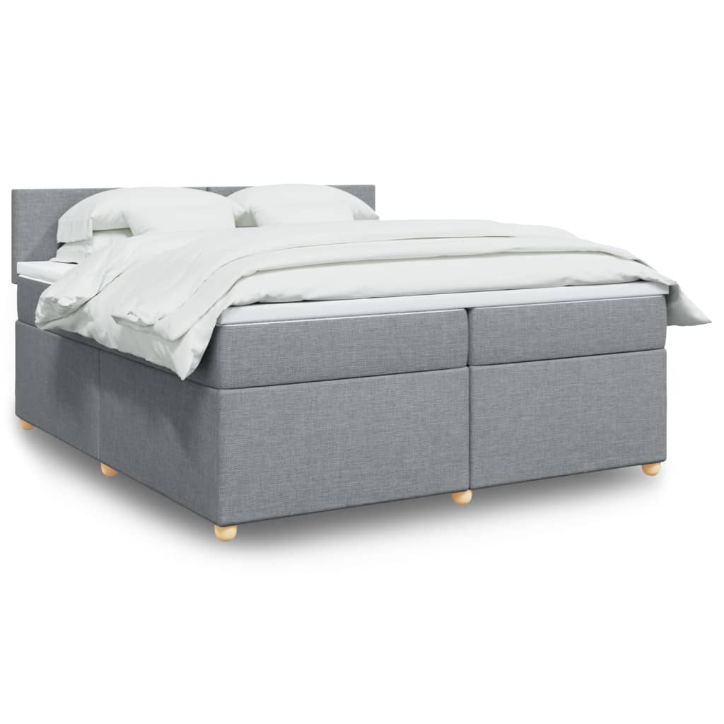 vidaXL Boxspring met matras stof donkergrijs 90x190 cm