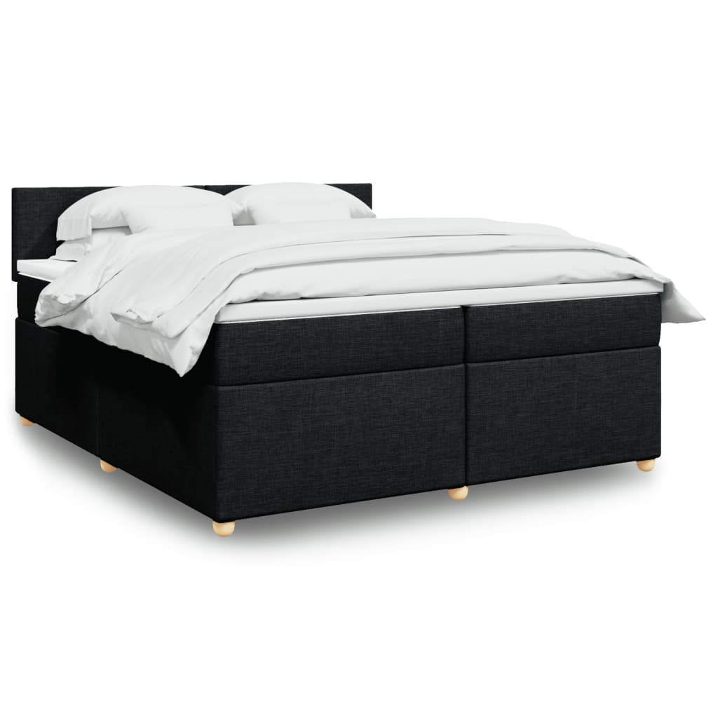 vidaXL Boxspring met matras stof donkergrijs 90x190 cm