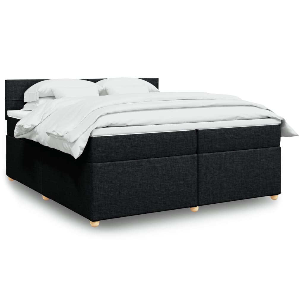 vidaXL Boxspring met matras stof donkergrijs 90x190 cm