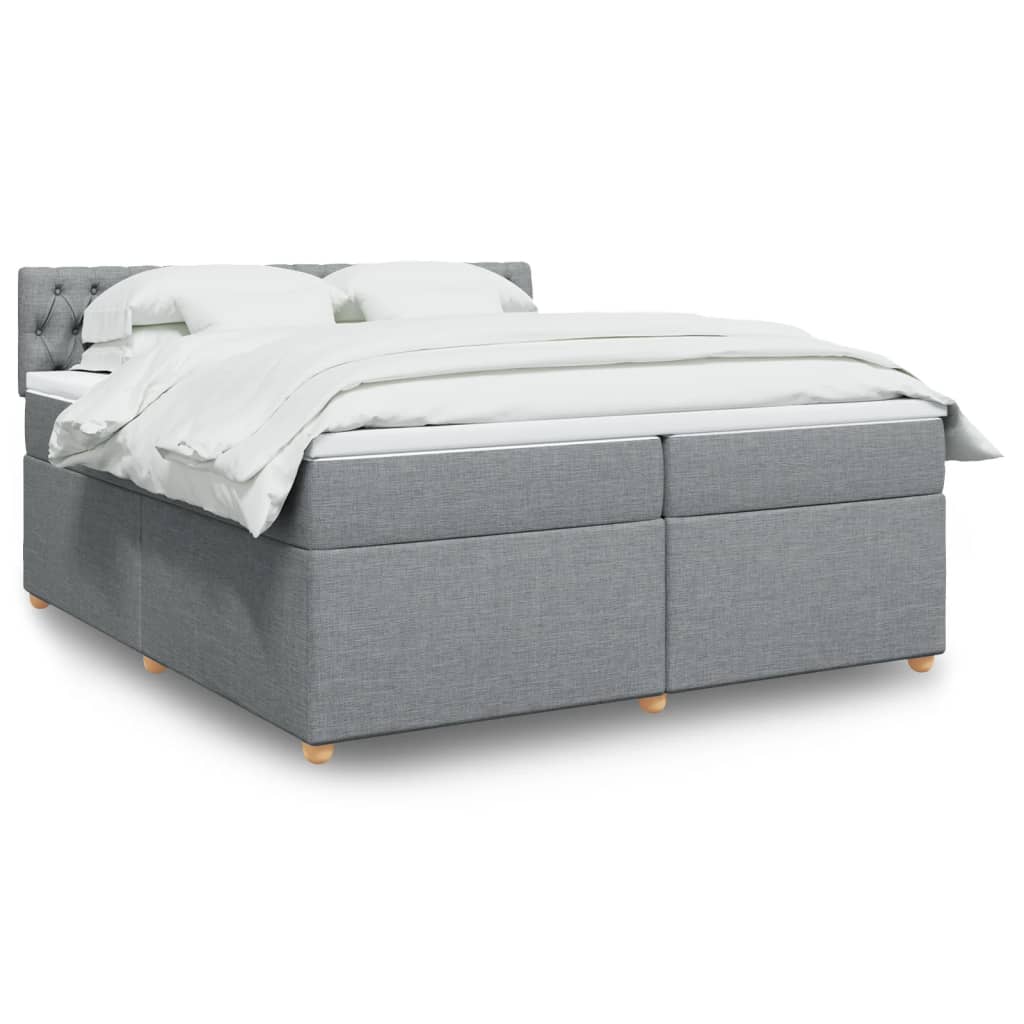vidaXL Boxspring met matras stof donkergrijs 90x190 cm