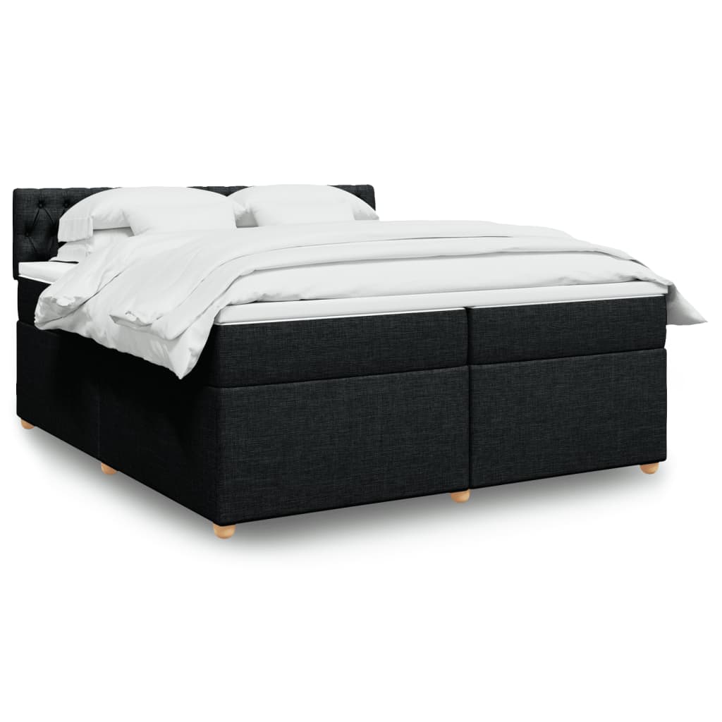vidaXL Boxspring met matras stof donkergrijs 90x190 cm