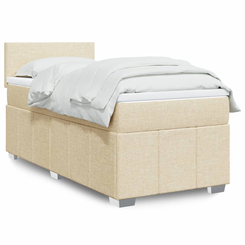 vidaXL Boxspring met matras stof donkergrijs 120x200 cm