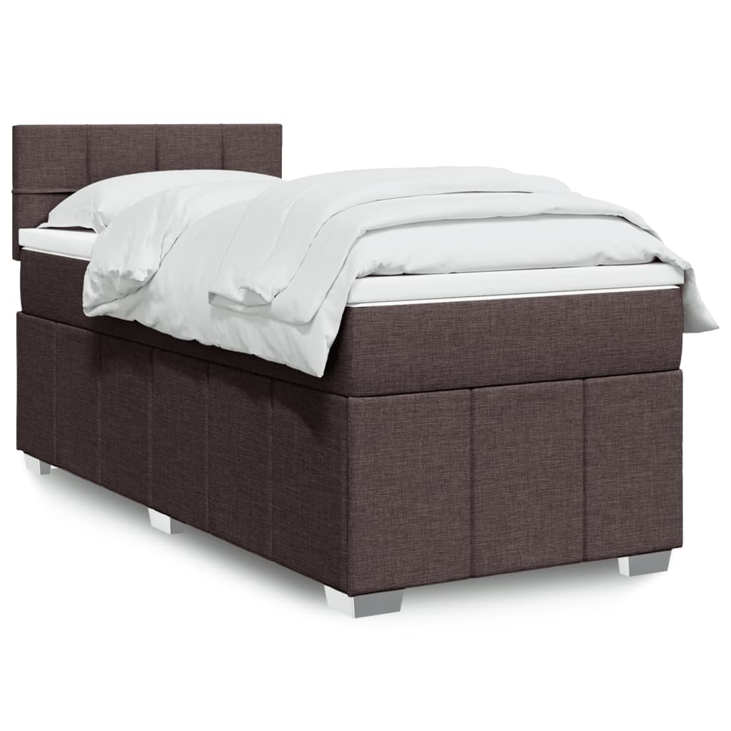 vidaXL Boxspring met matras stof donkergrijs 120x200 cm