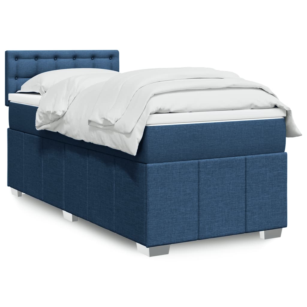 vidaXL Boxspring met matras stof donkergrijs 120x200 cm