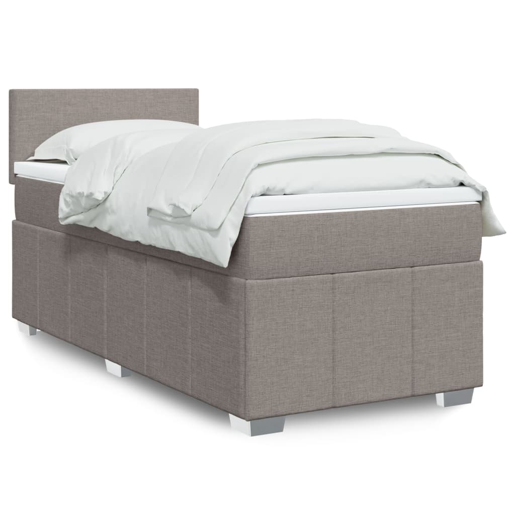 vidaXL Boxspring met matras stof donkergrijs 120x200 cm