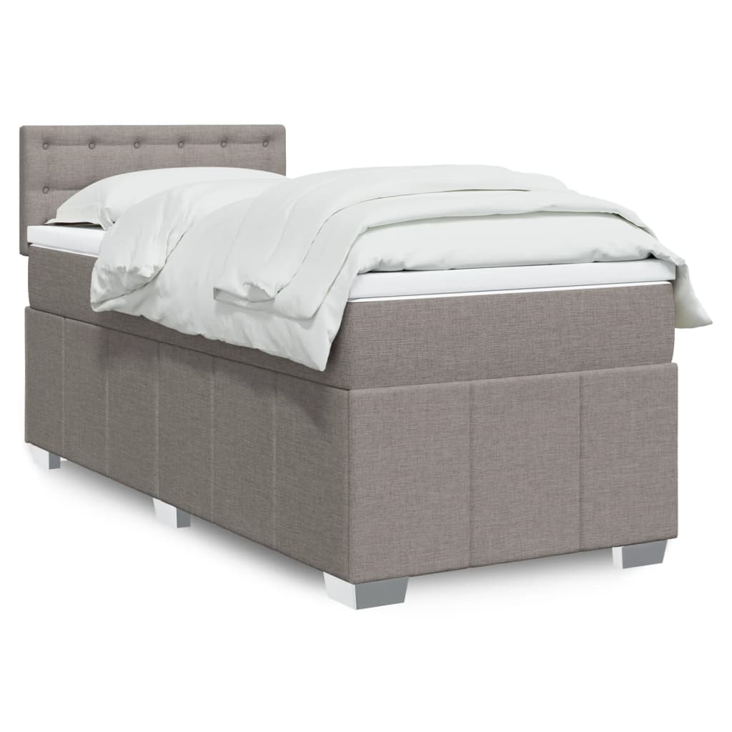 vidaXL Boxspring met matras stof donkergrijs 120x200 cm