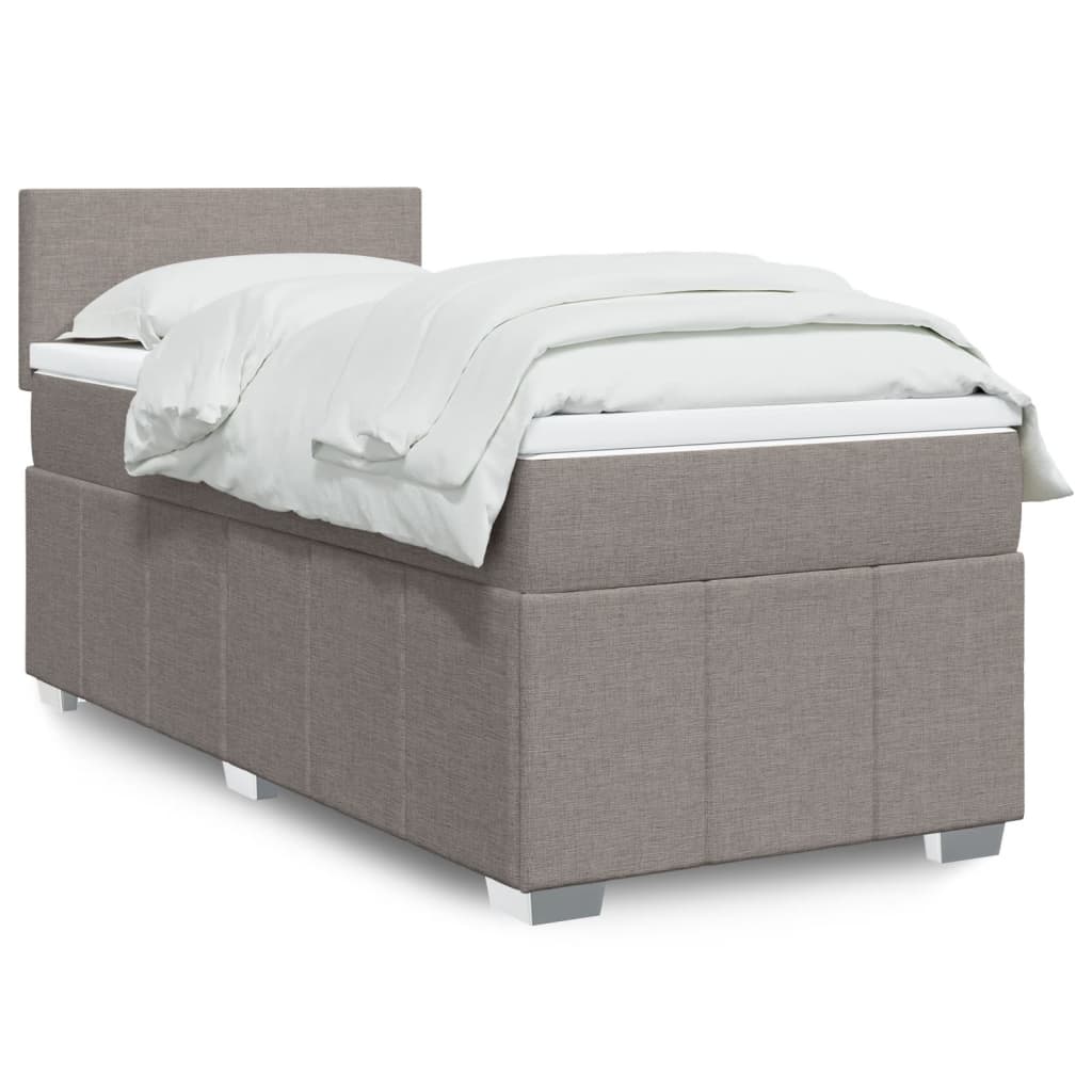 vidaXL Boxspring met matras stof donkergrijs 120x200 cm