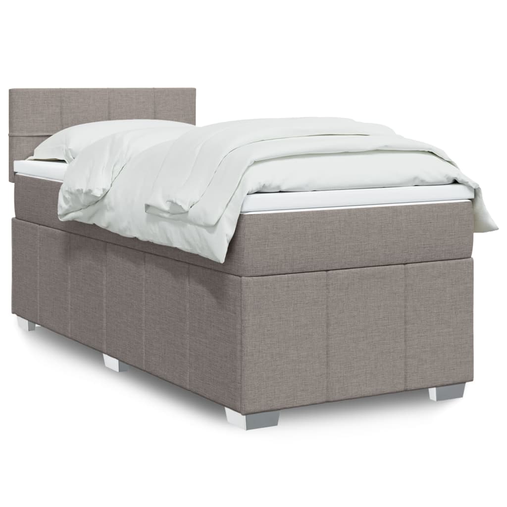vidaXL Boxspring met matras stof donkergrijs 120x200 cm