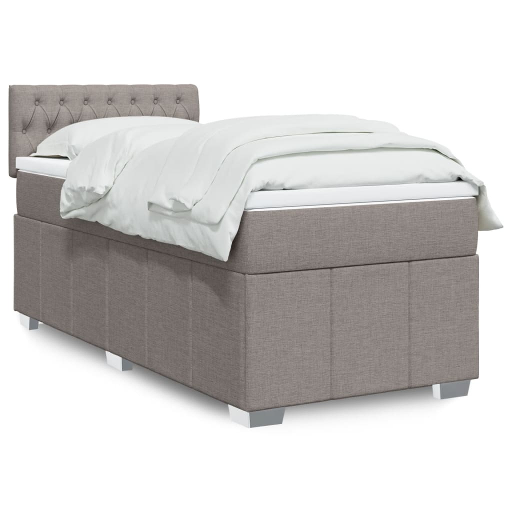 vidaXL Boxspring met matras stof donkergrijs 120x200 cm