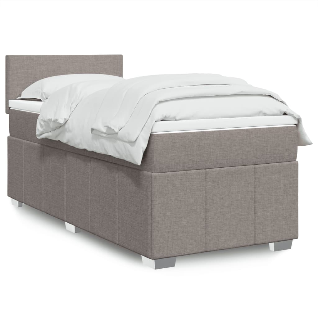 vidaXL Boxspring met matras stof donkergrijs 120x200 cm