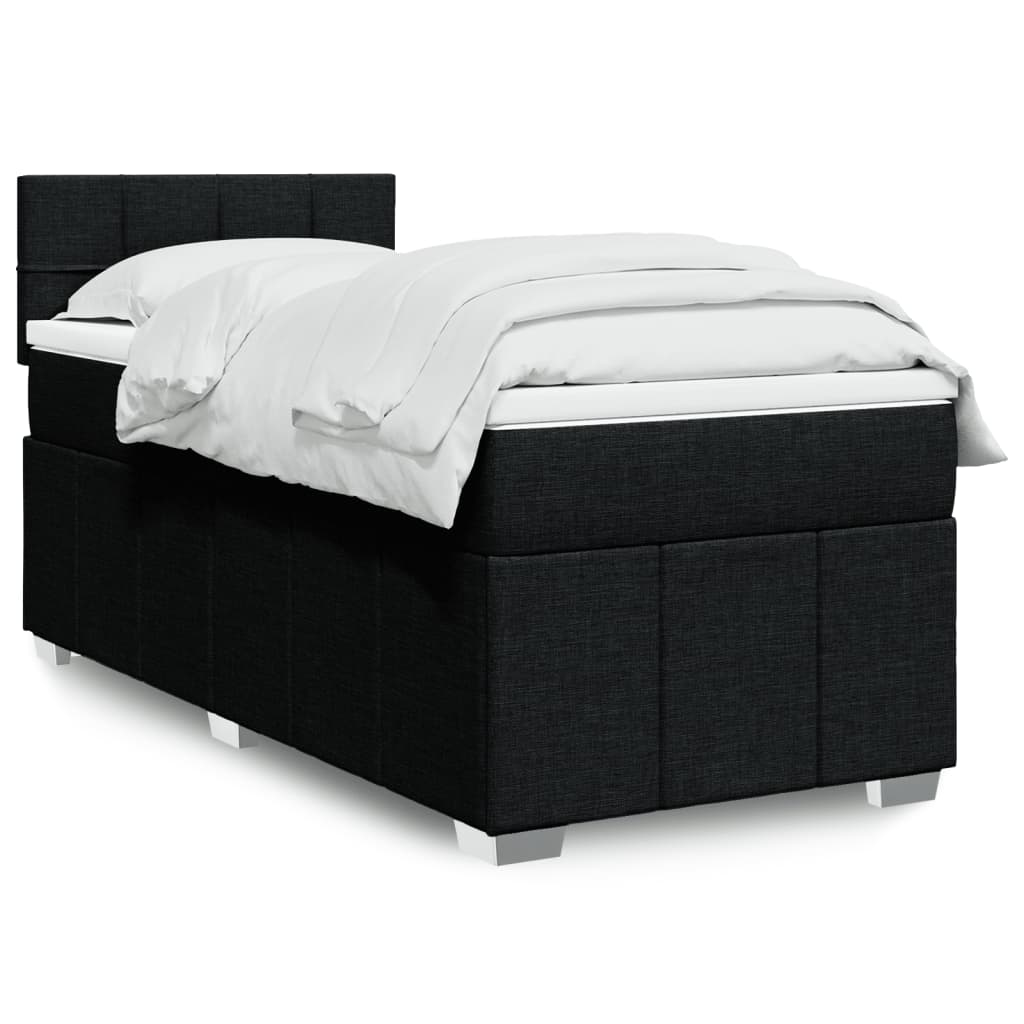 vidaXL Boxspring met matras stof donkergrijs 120x200 cm