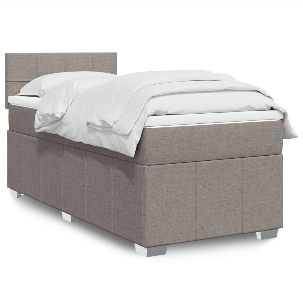vidaXL Boxspring met matras stof donkergrijs 120x200 cm