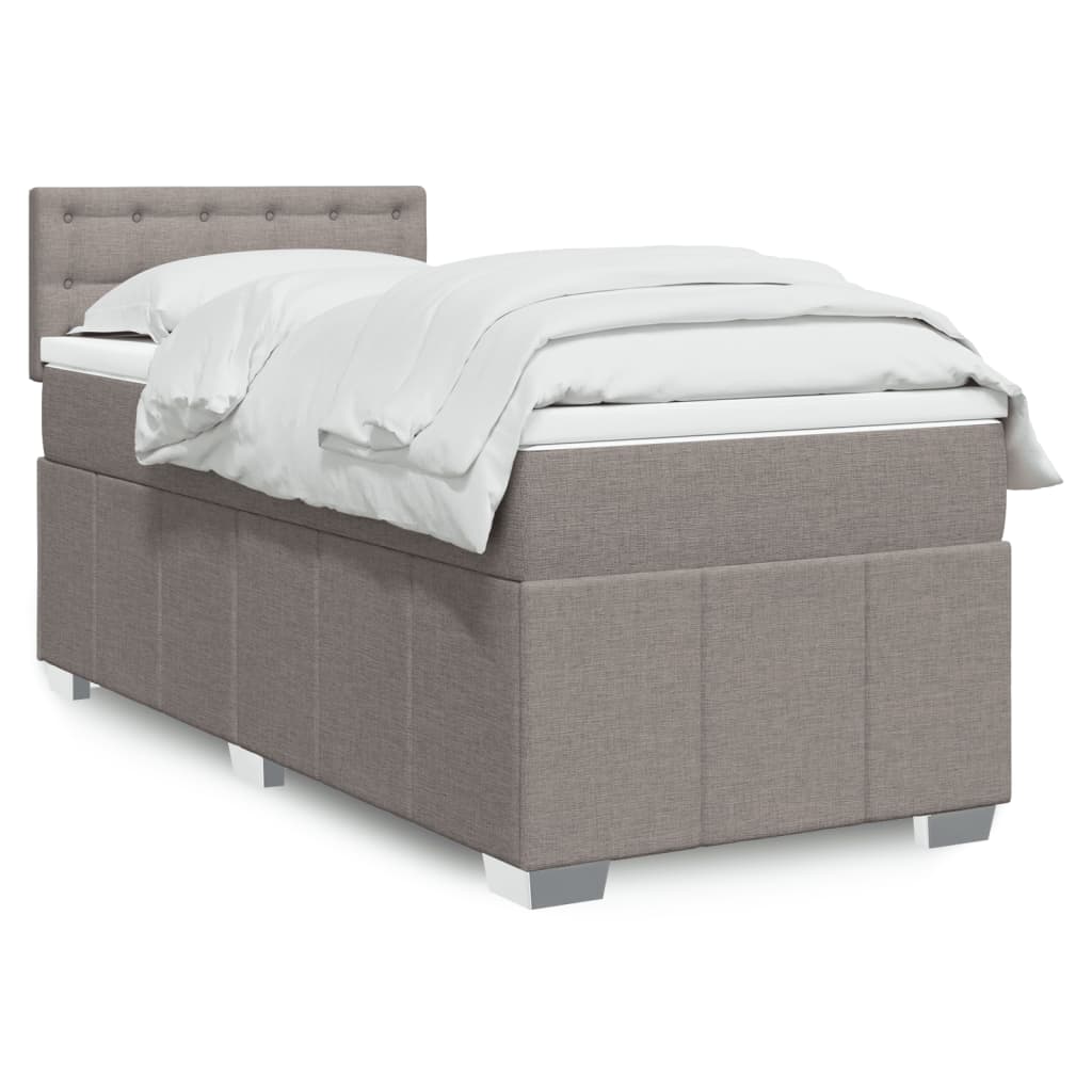 vidaXL Boxspring met matras stof donkergrijs 120x200 cm