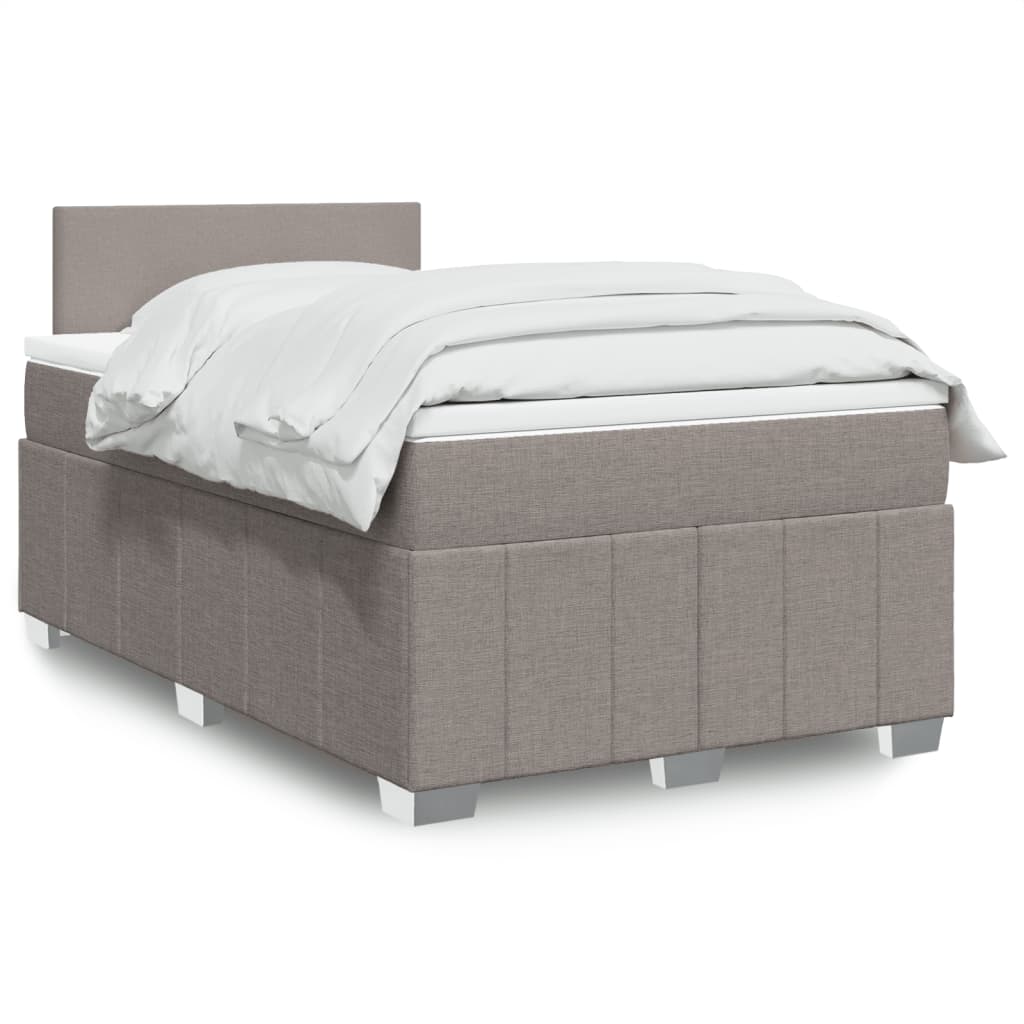vidaXL Boxspring met matras stof donkergrijs 120x200 cm