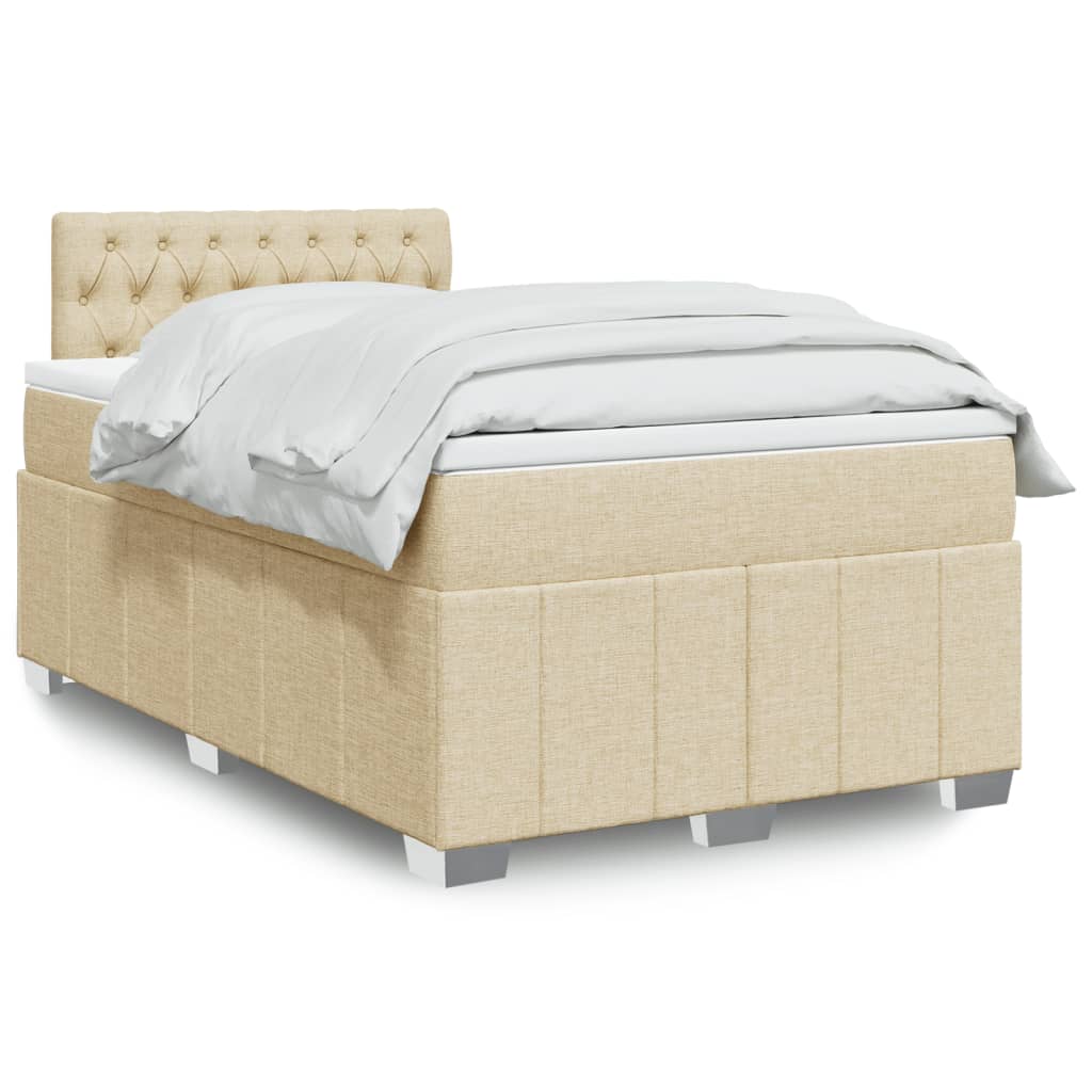vidaXL Boxspring met matras stof donkergrijs 120x200 cm