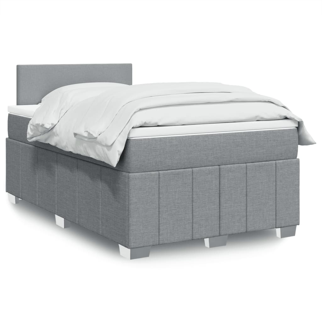 vidaXL Boxspring met matras stof donkergrijs 120x200 cm