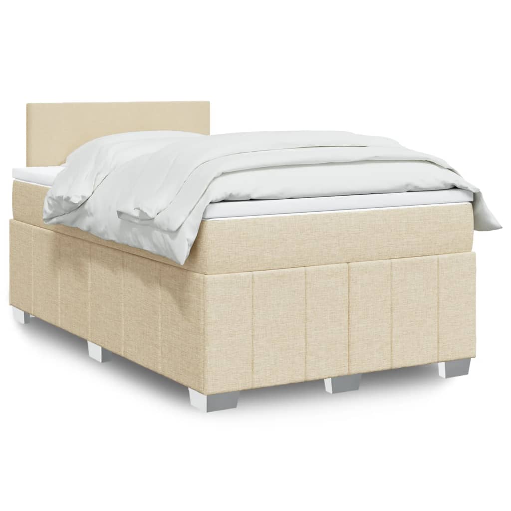 vidaXL Boxspring met matras stof donkergrijs 120x200 cm