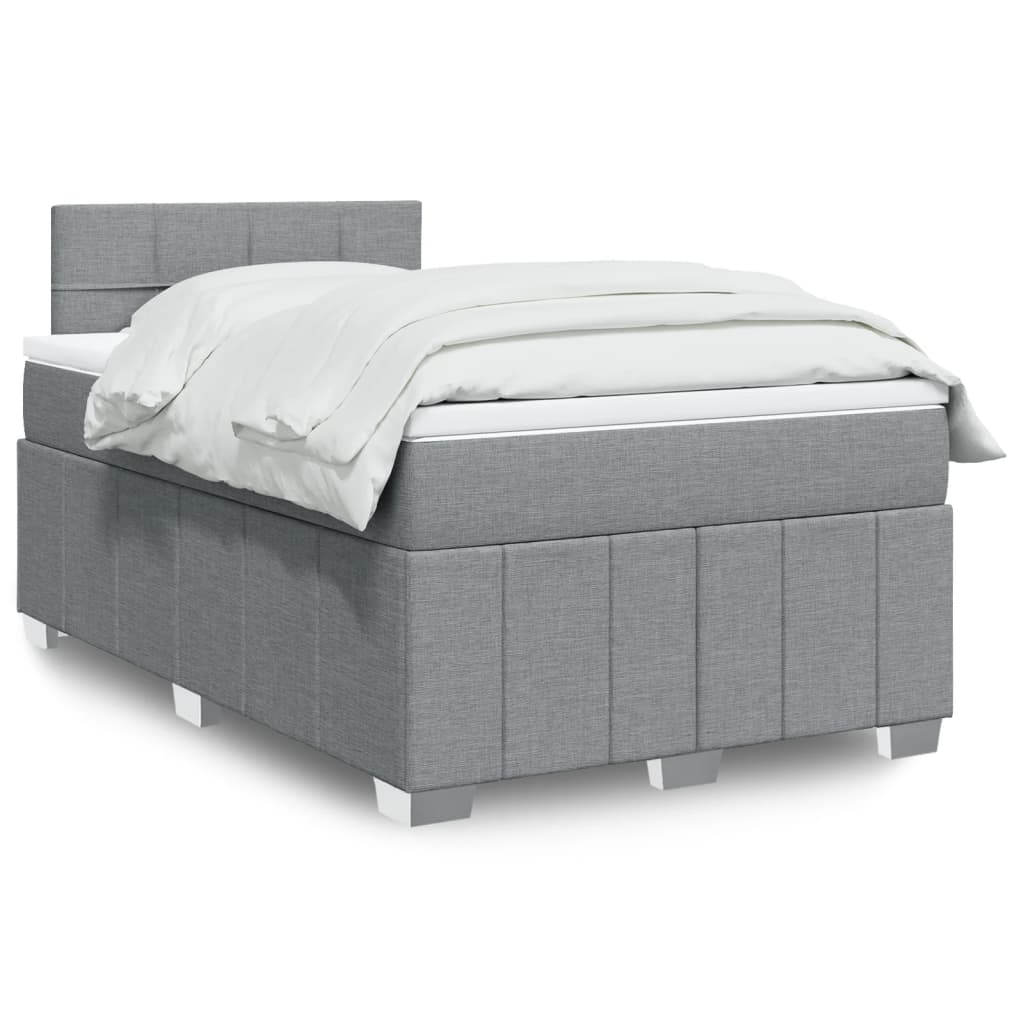 vidaXL Boxspring met matras stof donkergrijs 120x200 cm
