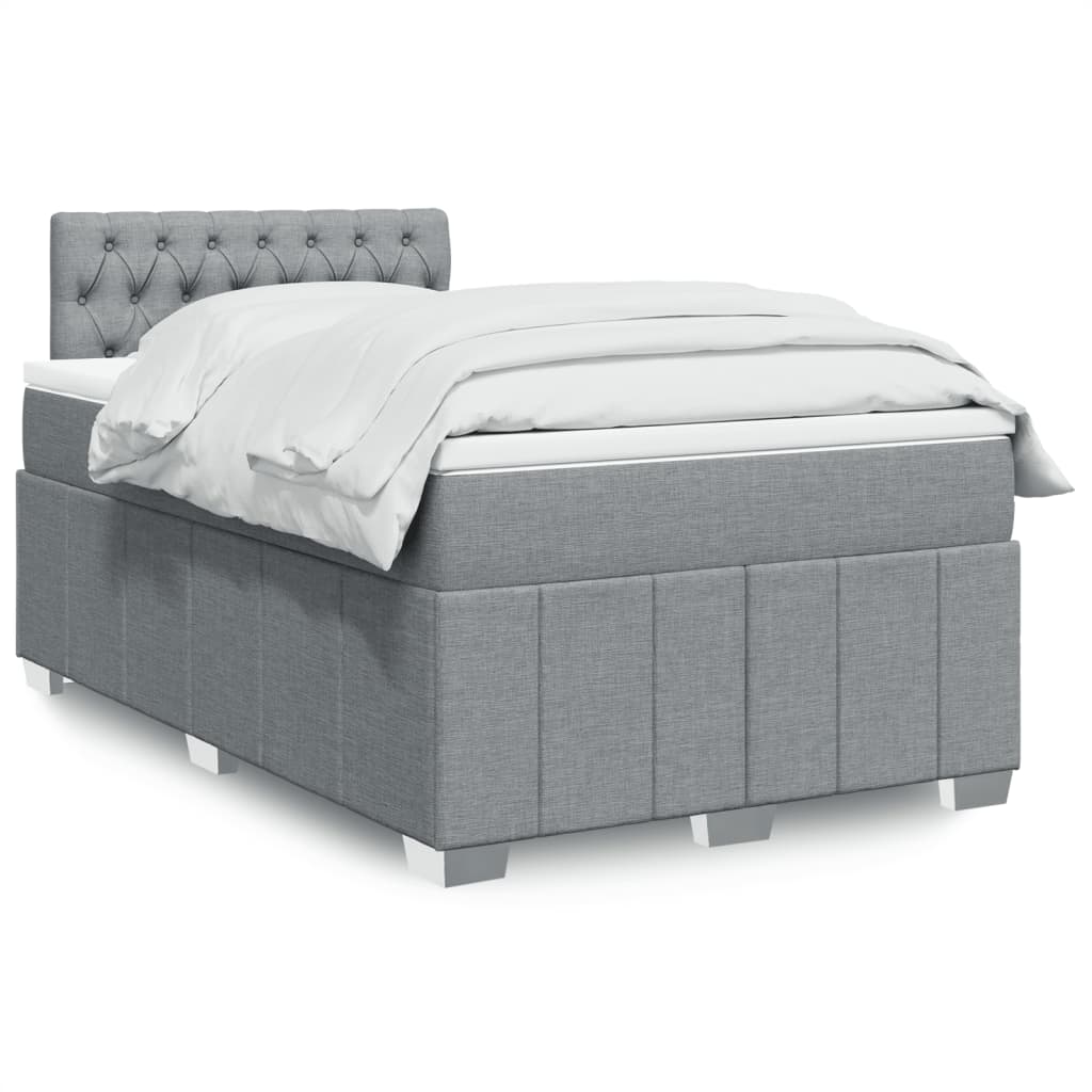vidaXL Boxspring met matras stof donkergrijs 120x200 cm