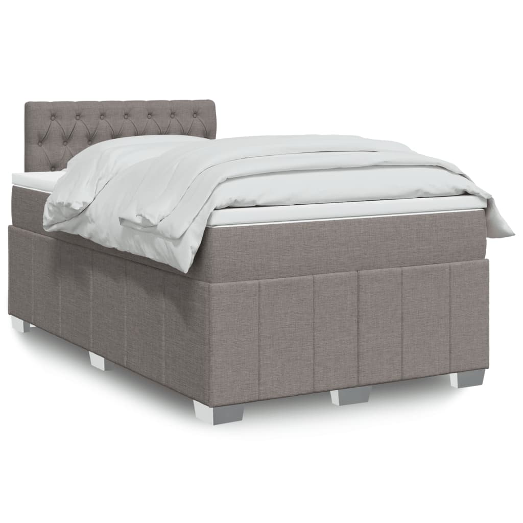 vidaXL Boxspring met matras stof donkergrijs 120x200 cm