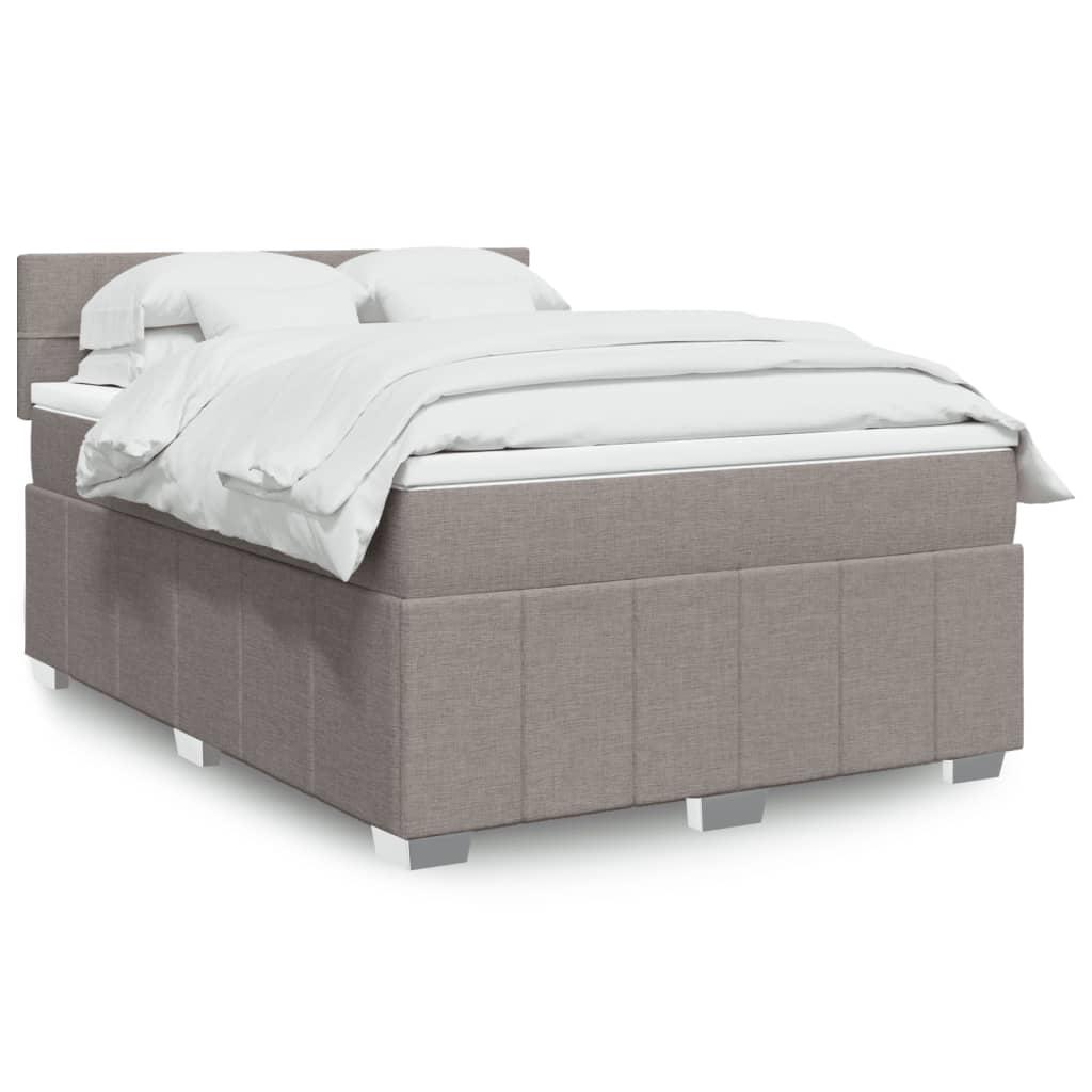 vidaXL Boxspring met matras stof donkergrijs 120x200 cm