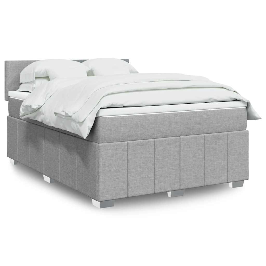 vidaXL Boxspring met matras stof donkergrijs 120x200 cm