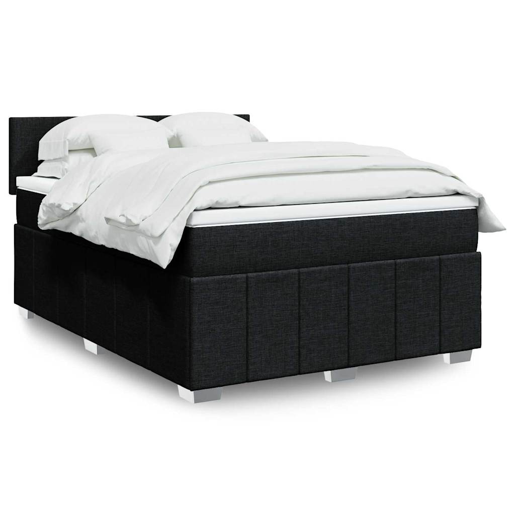 vidaXL Boxspring met matras stof donkergrijs 120x200 cm