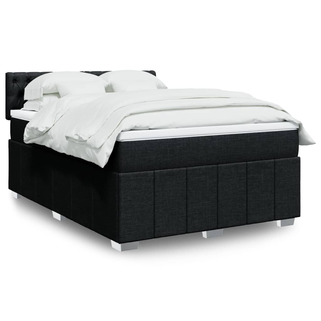vidaXL Boxspring met matras stof donkergrijs 120x200 cm