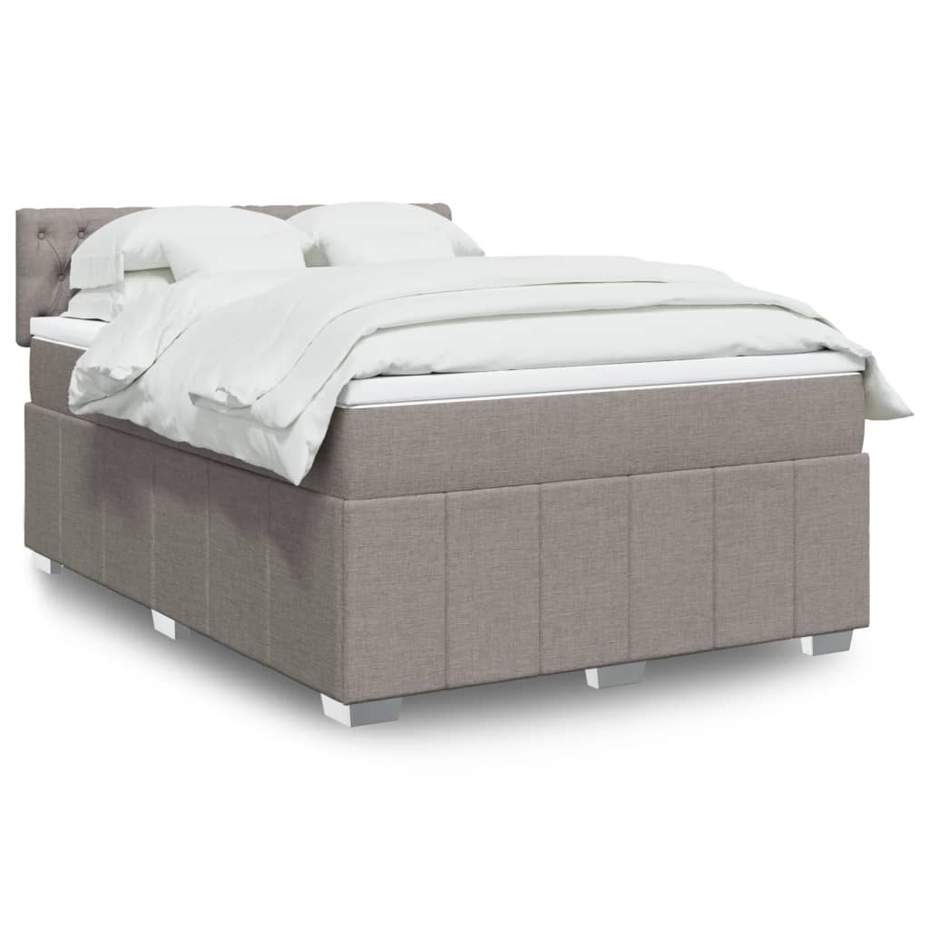 vidaXL Boxspring met matras stof donkergrijs 120x200 cm