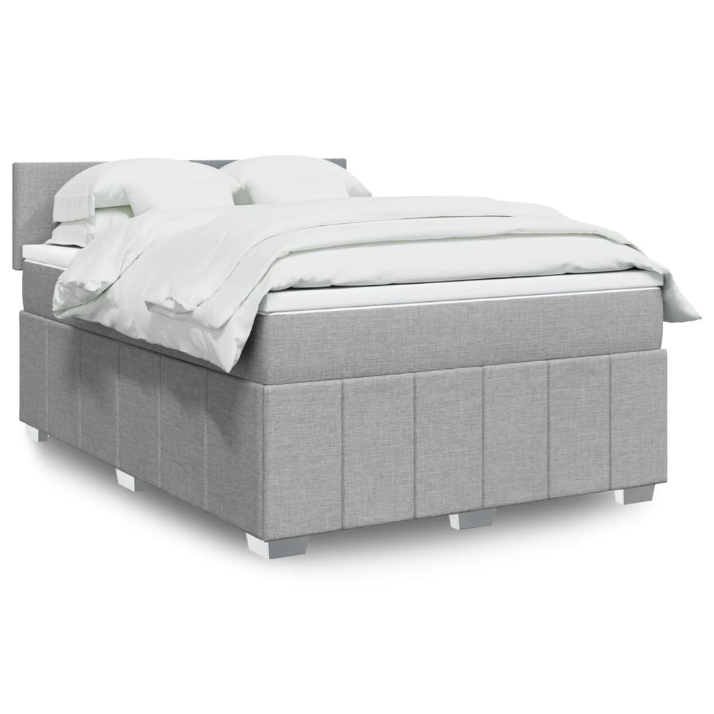 vidaXL Boxspring met matras stof donkergrijs 120x200 cm