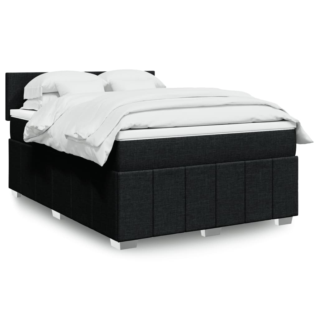 vidaXL Boxspring met matras stof donkergrijs 120x200 cm