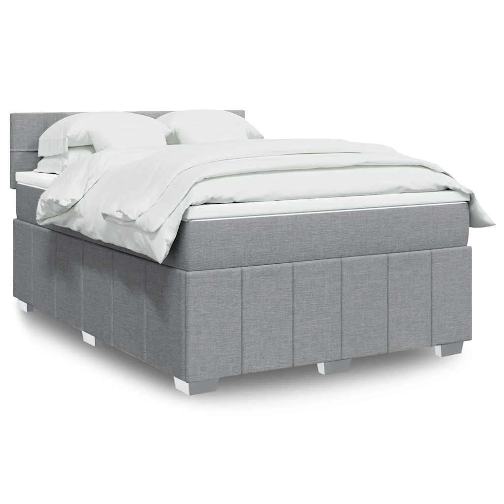 vidaXL Boxspring met matras stof donkergrijs 120x200 cm