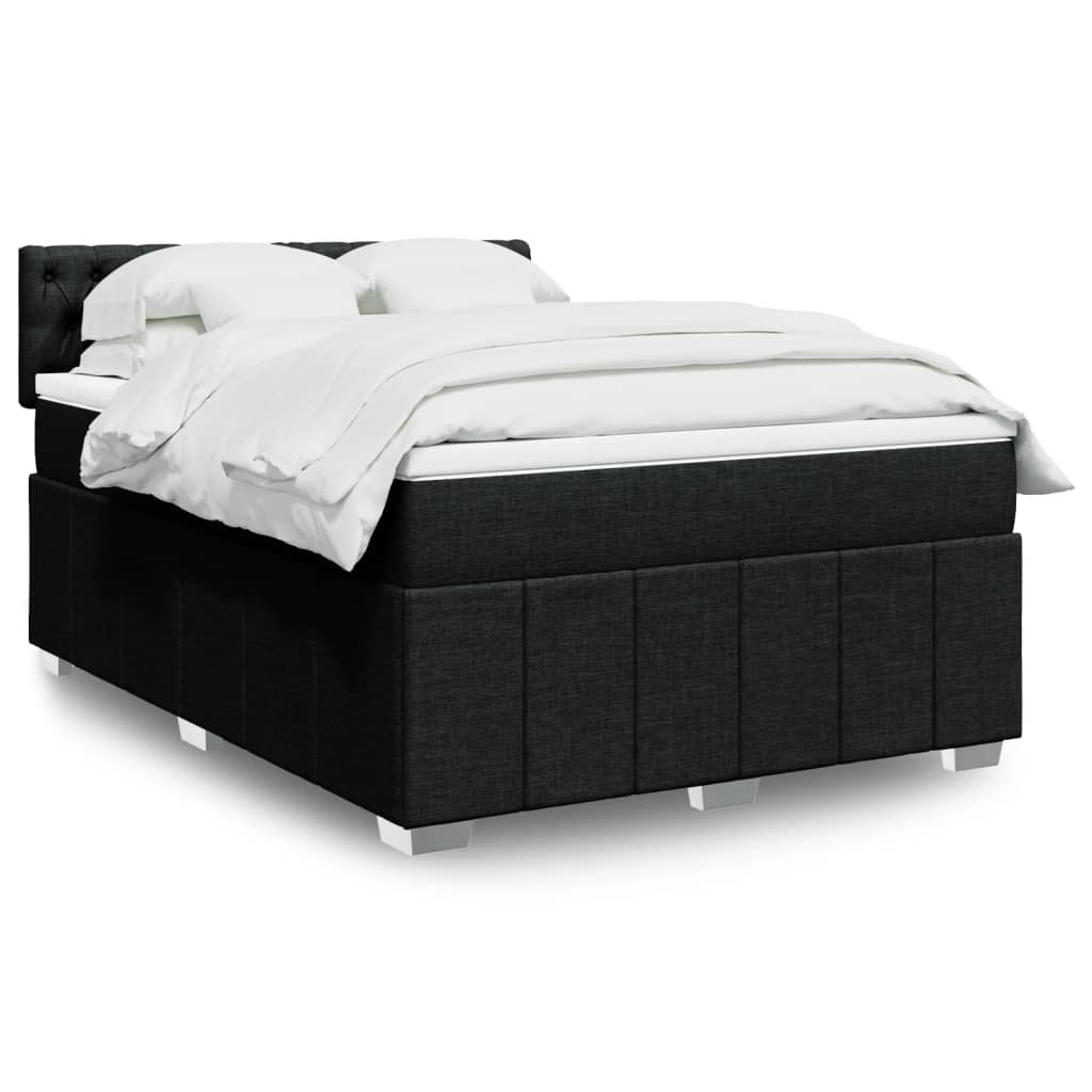 vidaXL Boxspring met matras stof donkergrijs 120x200 cm