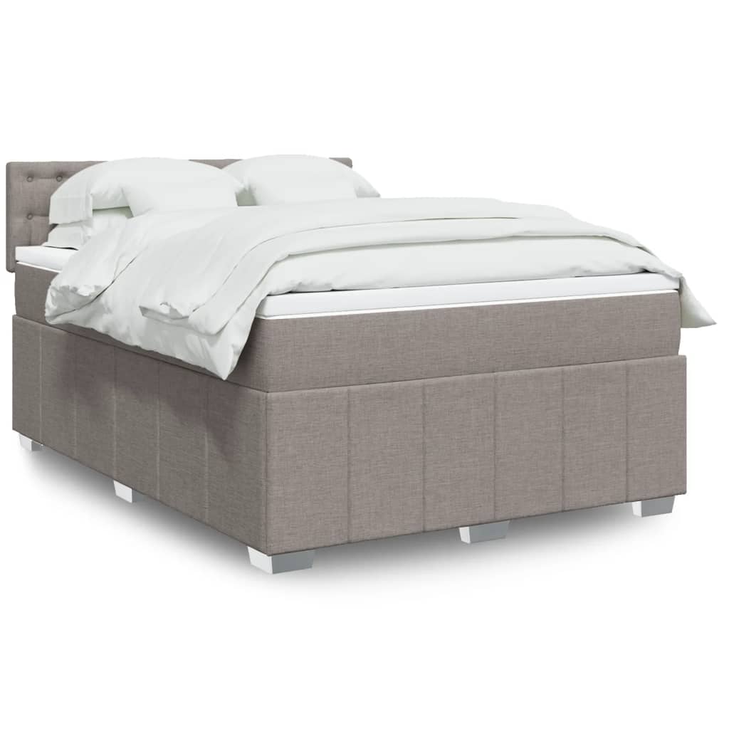 vidaXL Boxspring met matras stof donkergrijs 120x200 cm
