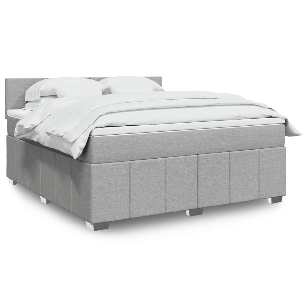 vidaXL Boxspring met matras stof donkergrijs 120x200 cm