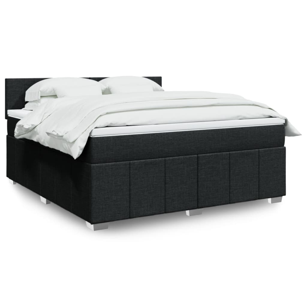 vidaXL Boxspring met matras stof donkergrijs 120x200 cm