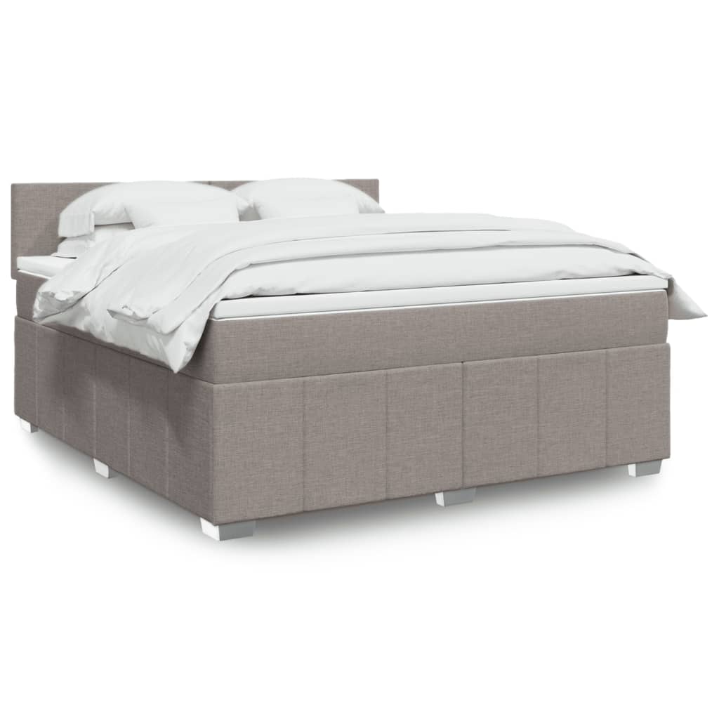 vidaXL Boxspring met matras stof donkergrijs 120x200 cm