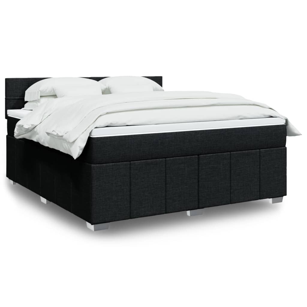 vidaXL Boxspring met matras stof donkergrijs 120x200 cm