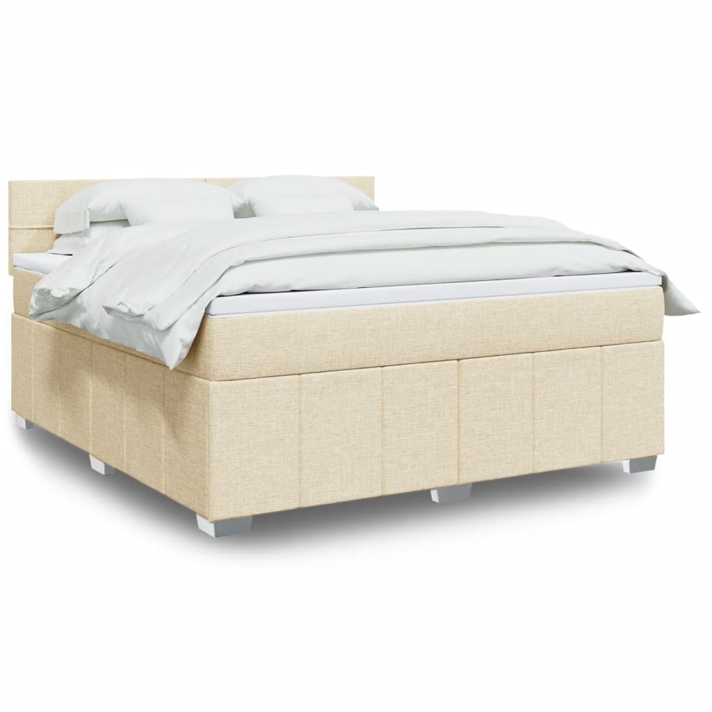 vidaXL Boxspring met matras stof donkergrijs 120x200 cm