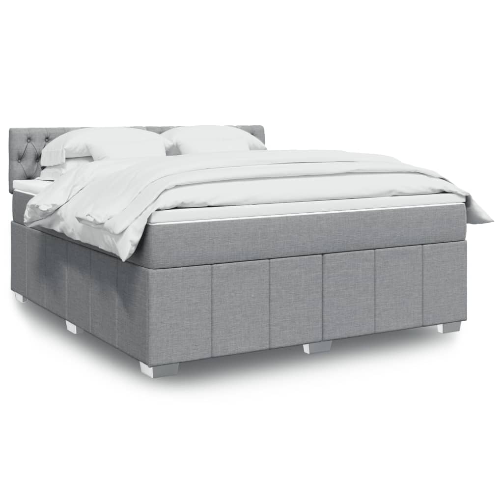 vidaXL Boxspring met matras stof donkergrijs 120x200 cm