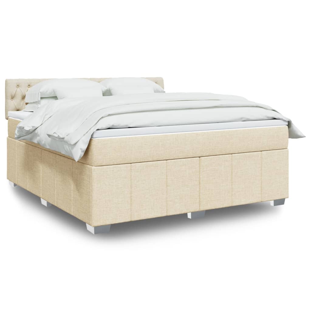 vidaXL Boxspring met matras stof donkergrijs 120x200 cm