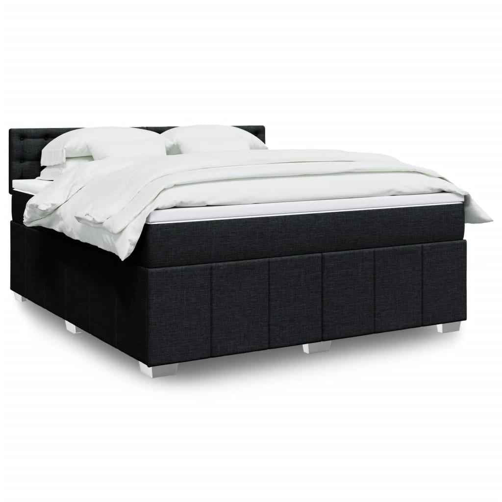 vidaXL Boxspring met matras stof donkergrijs 120x200 cm