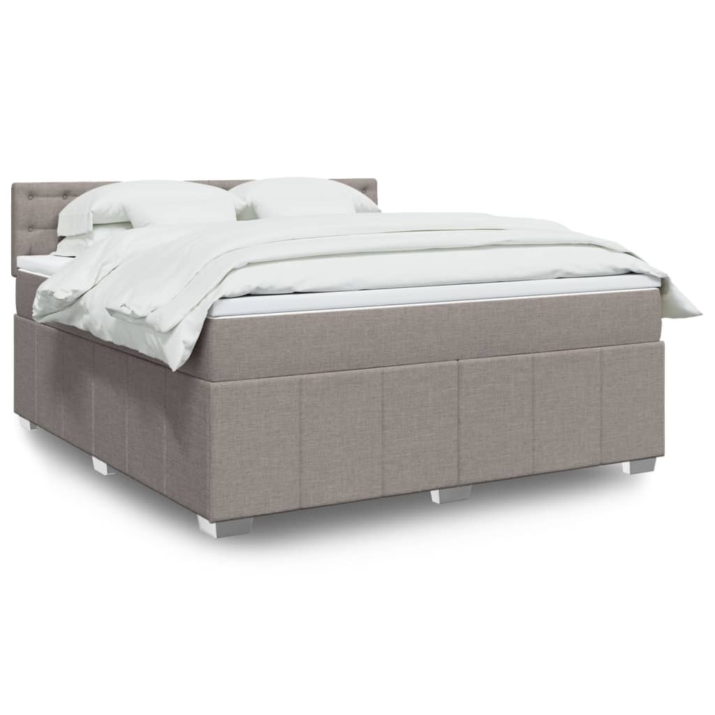 vidaXL Boxspring met matras stof donkergrijs 120x200 cm