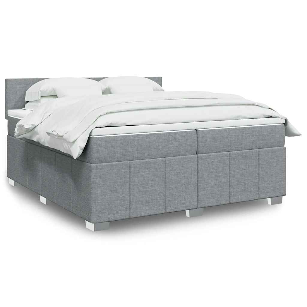 vidaXL Boxspring met matras stof donkergrijs 120x200 cm