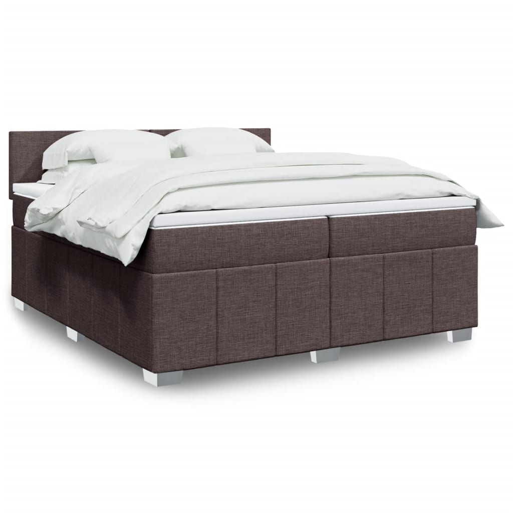 vidaXL Boxspring met matras stof donkergrijs 120x200 cm