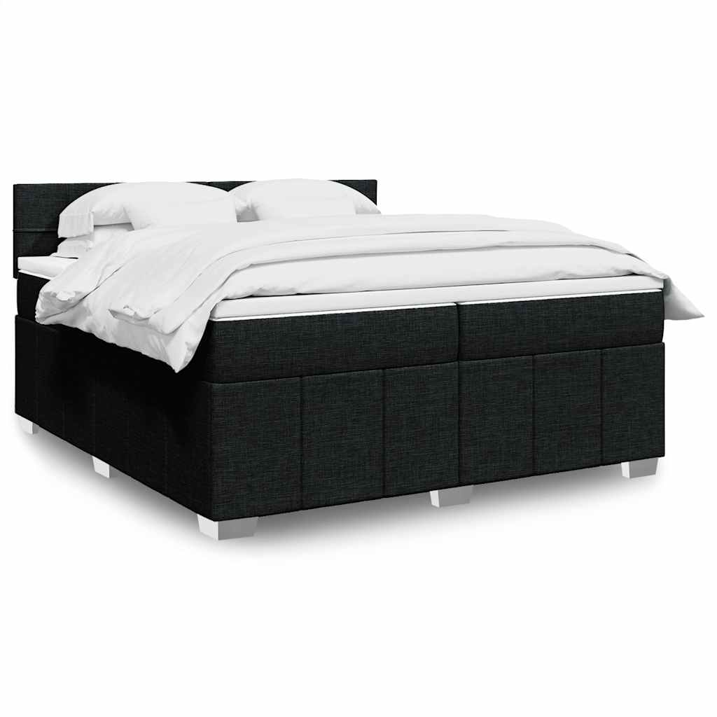 vidaXL Boxspring met matras stof donkergrijs 120x200 cm