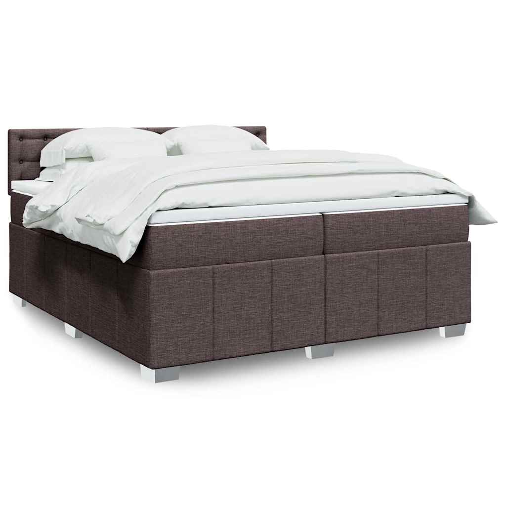 vidaXL Boxspring met matras stof donkergrijs 120x200 cm