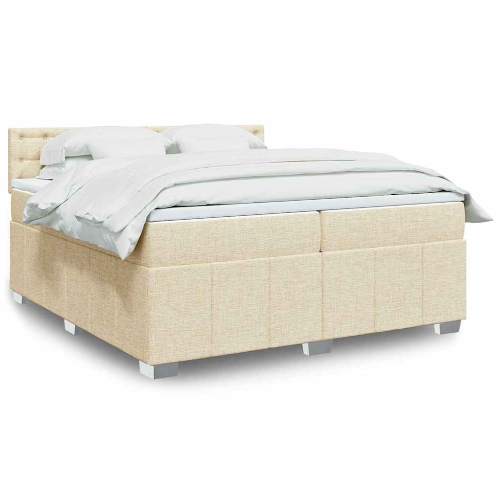 vidaXL Boxspring met matras stof donkergrijs 120x200 cm