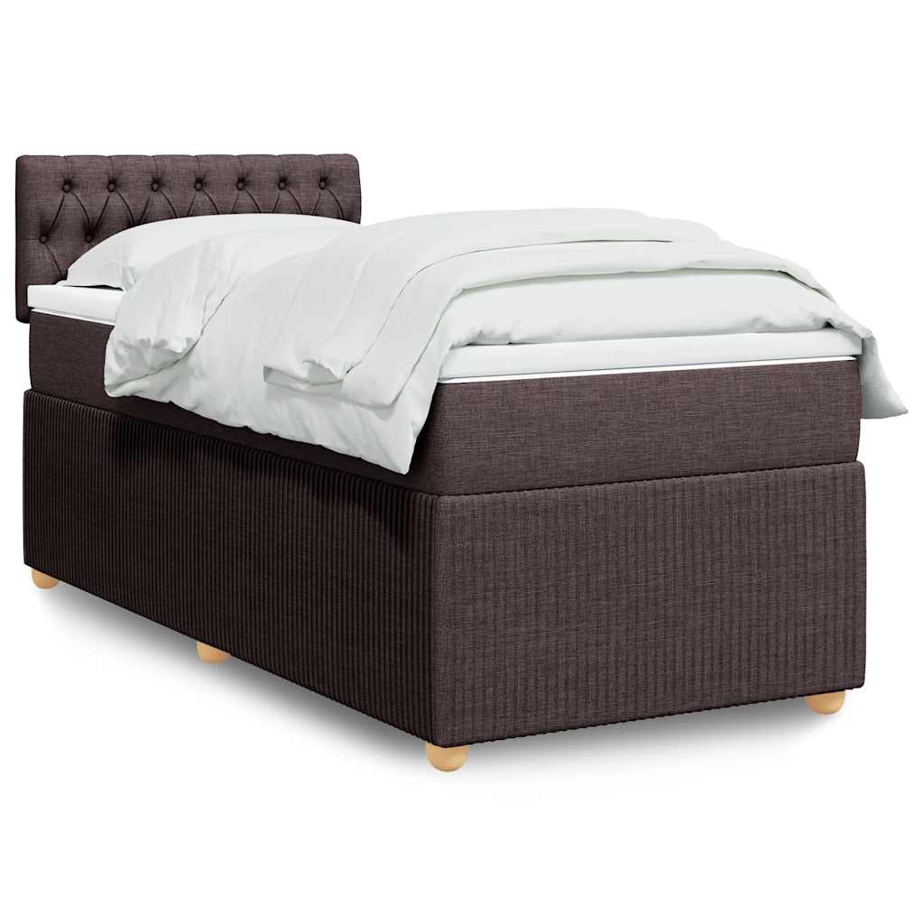 vidaXL Boxspring met matras stof blauw 90x190 cm